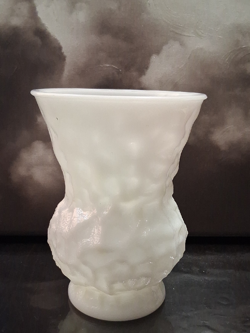 White Textured Milk Glass Vase
